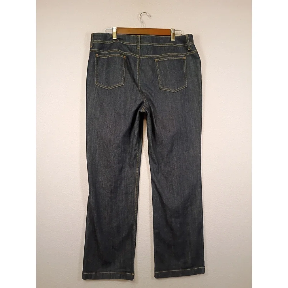 Classic Jones New York Sport Womens 14 Blue Dark Wash Straight Leg Stretch Jeans